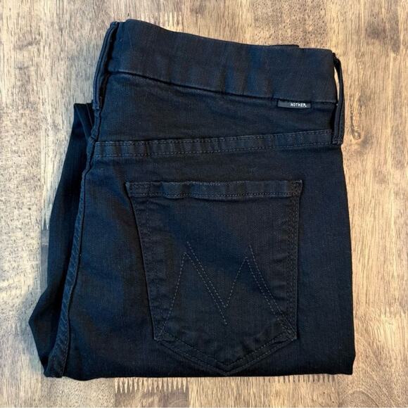MOTHER High Waisted Lace Up Looker Ankle Not Guilty Denim Jean Black Size 29 - Picture 10 of 10